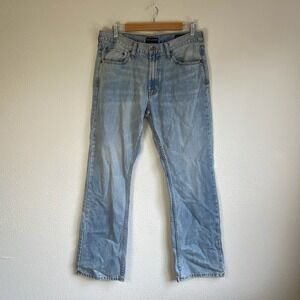 Bullhead Boot Cut Jeans Mens 34x32 Light Blue Wash Good Faded Denim Pants